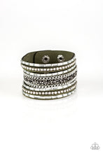 Load image into Gallery viewer, Paparazzi's Rhinestone Rumble - Green Urban bracelet
