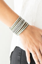 Load image into Gallery viewer, Paparazzi's Rhinestone Rumble - Green Urban bracelet
