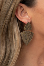 Load image into Gallery viewer, Paparazzi's PRIMAL Factors - Brass earrings
