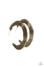 Load image into Gallery viewer, Paparazzi's The Hoop Up - Brass Hoop earrings
