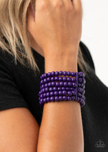 Load image into Gallery viewer, Paparazzi's Diving In Maldives Purple Wood bracelet
