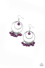 Load image into Gallery viewer, Paparazzi's New York Attraction - Purple Pearl hoop earrings
