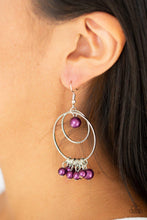 Load image into Gallery viewer, Paparazzi's New York Attraction - Purple Pearl hoop earrings
