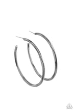 Load image into Gallery viewer, Paparazzi's Spitfire - Black hoop earrings
